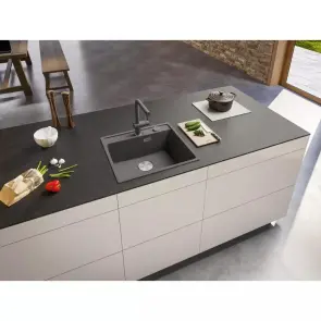 Комплект - мийка MRG 610-52 TL фраграніт, чорний матовий, 114.0668.819 і подрібнювач харч. відходів SLIM 50, 134.0715.098, вкл. Сифон №10