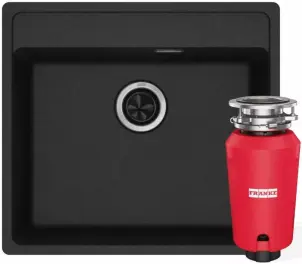 Комплект - мийка MRG 610-52 TL фраграніт, онікс, 114.0668.867 і подрібнювач харч. відходів SLIM 50, 134.0715.098, вкл. Сифон №1