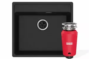 Комплект - мийка MRG 610-52 TL фраграніт, онікс, 114.0668.867 і подрібнювач харч. відходів SLIM 50, 134.0715.098, вкл. Сифон №2
