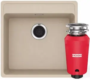 Комплект - мийка MRG 610-52 TL фраграніт, бежевий, 114.0668.817 і подрібнювач харч. відходів SLIM 50, 134.0715.098, вкл. Сифон №1