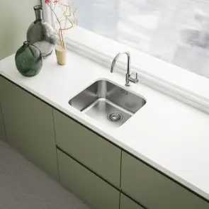 Мийка кухонна Franke Smart, нерж.сталь, прямокутник, без крила, 480х450мм, чаша - 1, монтаж під стільницю, SRX 110-45, нерж поліров. №3