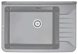 Мойка кухонная Deante Garden, полистирол, прямоугольная, без крыла, 505х350х252мм, чаша - 1, к стене, серый