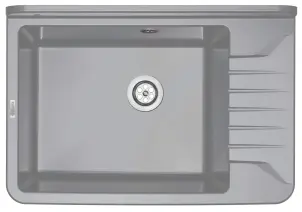 Мойка кухонная Deante Garden, полистирол, прямоугольная, без крыла, 505х350х252мм, чаша - 1, к стене, серый №1