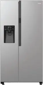 Холодильник SBS Gorenje, 179х70х92см, 2 двері, 376(190)л, А++, NF+, Інв., Зона св-ті, диспенсер, генератор льоду, Зовн. Диспл, нерж №1