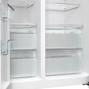 Холодильник SBS Gorenje, 179х70х92см, 2 двері, 376(190)л, А++, NF+, Інв., Зона св-ті, диспенсер, генератор льоду, Зовн. Диспл, нерж №7