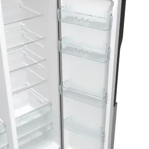 Холодильник SBS Gorenje, 179х70х92см, 2 двері, 376(190)л, А++, NF+, Інв., Зона св-ті, диспенсер, генератор льоду, Зовн. Диспл, нерж №8