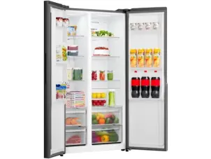 Холодильник SBS Gorenje, 179х62х92см, 2 двері, 345(186)л, А+, NF+, Інв., Зона св-ті, Зовн. Диспл, чорний №10