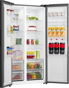Холодильник SBS Gorenje, 179х62х92см, 2 двері, 344(197)л, А+, NF+, Інв., Зона св-ті, диспенсер, генератор льоду, Зовн. Диспл, чорний №4