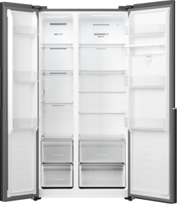 Холодильник SBS Gorenje, 179х62х92см, 2 двері, 344(197)л, А+, NF+, Інв., Зона св-ті, диспенсер, генератор льоду, Зовн. Диспл, чорний №7
