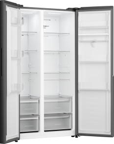 Холодильник SBS Gorenje, 179х62х92см, 2 двері, 344(197)л, А+, NF+, Інв., Зона св-ті, диспенсер, генератор льоду, Зовн. Диспл, чорний №8