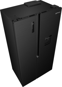 Холодильник SBS Gorenje, 179х62х92см, 2 двері, 344(197)л, А+, NF+, Інв., Зона св-ті, диспенсер, генератор льоду, Зовн. Диспл, чорний №10