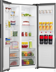 Холодильник SBS Gorenje, 179х62х91см, 2 двері, 347(197)л, А+, NF+, Інв., Зона св-ті, Зовн. Диспл, нерж №7