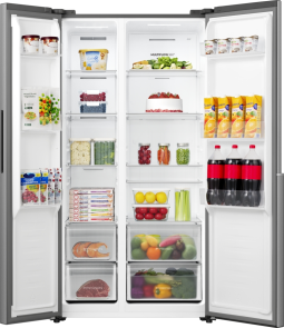 Холодильник SBS Gorenje, 179х62х91см, 2 двері, 347(197)л, А+, NF+, Інв., Зона св-ті, Зовн. Диспл, нерж №8
