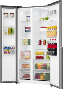 Холодильник SBS Gorenje, 179х62х91см, 2 двері, 344(197)л, А+, NF+, Інв., Зона св-ті, диспенсер, Зовн. Диспл, нерж №3