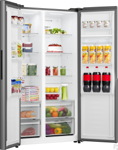 Холодильник SBS Gorenje, 179х62х91см, 2 двері, 344(197)л, А+, NF+, Інв., Зона св-ті, диспенсер, Зовн. Диспл, нерж №4