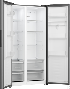 Холодильник SBS Gorenje, 179х62х91см, 2 двері, 344(197)л, А+, NF+, Інв., Зона св-ті, диспенсер, Зовн. Диспл, нерж №8