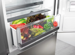 Холодильник Gorenje з нижн. мороз. камерою, 186х59х60см, 2 дв., Х- 207л, М- 97л, А+, NoFrost Plus, Fresh zone, дозатор для води, нерж №4