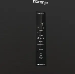 Холодильник з нижн. мороз. камерою Gorenje, 203х66х60см, 2 двері, 257(121)л, А+, Total NF, Зона св-ті, Інвертор, Зовн. Дисп, Wi-Fi, Чорний №9