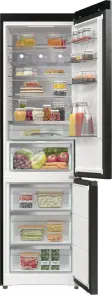 Холодильник з нижн. мороз. камерою Gorenje, 203х66х60см, 2 двері, 257(121)л, А+, Total NF, Зона св-ті, Інвертор, Зовн. Дисп, Wi-Fi, Чорний №11