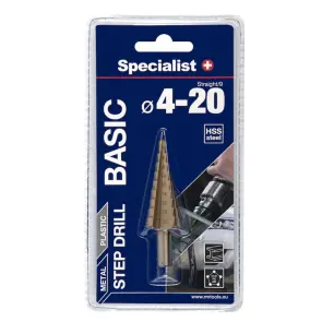 Сверло по металлу ступенчатое Specialist+ BASIC 4-20 мм №2