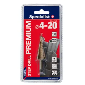 Сверло по металлу ступенчатое Specialist+ PREMIUM 4-20 мм №1