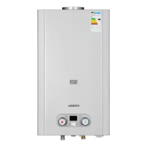 Газова колонка ARDESTO HB03 10л/хв 20кВт Low NOx дисплей розпалювання від батарейки нерж. сталь №2