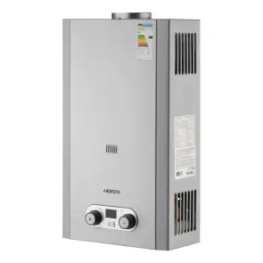 Газова колонка ARDESTO HB03 10л/хв 20кВт Low NOx дисплей розпалювання від батарейки нерж. сталь №6
