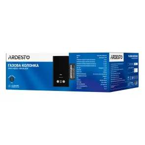 Газовая колонка ARDESTO HB03 10л/мин 20кВт Low NOx дисплей розжиг от батарейки черный №11