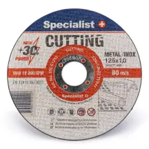 Диск абразивный отрезной по металлу/нержавеющей стали Specialist+ CUTTING 125x1x22