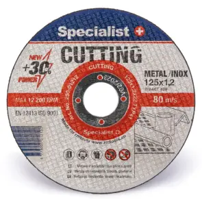 Диск абразивный отрезной по металлу/нержавеющей стали Specialist+ CUTTING 125x1,2x22 №1