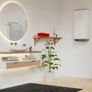 Водонагрівач електричний Ariston VELIS DUNE WIFI 100 EU плаский, слім, 100л, 2*1,5 кВт, емал. нагр. ел, ун. монтаж, ел. кер-ня, B, Італія, білий №5