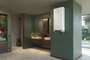 Водонагрівач електр. Ariston плаский слім VELIS PRO DRY WIFI 80 EU, 80л, 2*1,5кВт, сух тен, ун. монтаж, електр. кер-ння, B, Італія, Білий №6