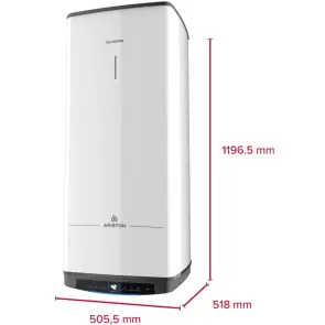 Водонагрівач електр. Ariston QUADRIS 120 WIFI FR EU прямокутний, 120л, 2,4кВт, сух. нагр. елемент, ел. кер-ня, B, Франція, білий №3