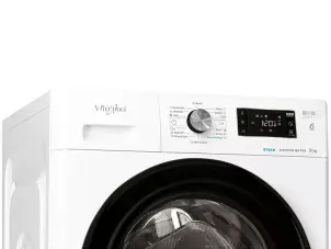 Стиральная машина Whirlpool фронтальная, 9кг, 1400, A, 60см, дисплей, пара, инвертор, люк черный, белый №4