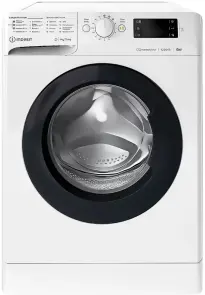 Пральна машина Indesit фронтальна, 6кг, 1200, C, 43см, дисплей, інвертор, люк чорний, білий №1