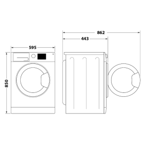 Пральна машина Indesit фронтальна, 6кг, 1200, C, 43см, дисплей, інвертор, люк чорний, білий №7
