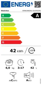 Стиральная машина Electrolux фронтальная, 6кг, 1000, A, 41см, дисплей, инвертор, серебристый темный №8