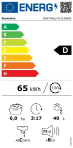 Стиральная машина Electrolux вертикальная, 6кг, 1000, D, 60см, дисплей, белый №7