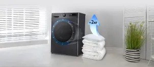 Стиральная машина LG фронтальная, 9кг, 1200, A, 48см, дисплей, пара, инвертор, черный №5