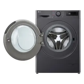 Стиральная машина LG фронтальная, 9кг, 1200, A, 48см, дисплей, пара, инвертор, черный №7