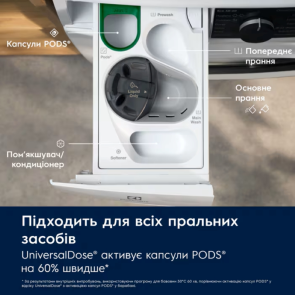 Пральна машина Electrolux фронтальна, 8кг, 1600, A, 60см, дисплей, пара, інвертор, universaldose, білий №9