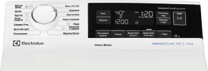 Стиральная машина Electrolux вертикальная, 7кг, 1300, A, 60см, дисплей, пара, инвертор, белый №3