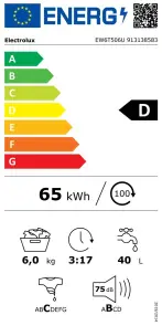 Стиральная машина Electrolux вертикальная, 6кг, 1000, D, 60см, дисплей, белый №7