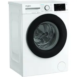 Стиральная машина Whirlpool фронтальная, 7кг, 1200, A, 49.6см, дисплей, пара, инвертор, черный люк, белый №3