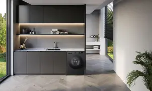 Стиральная машина LG фронтальная, 9кг, 1400, A, 55см, дисплей, пара, инвертор, черный №3