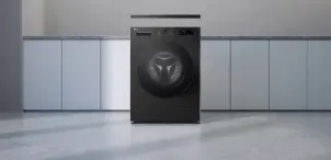 Стиральная машина LG фронтальная, 9кг, 1400, A, 55см, дисплей, пара, инвертор, черный №5