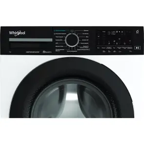 Стиральная машина Whirlpool фронтальная, 7кг, 1400, A, 49.6см, дисплей, пара, инвертор, черный люк, белый №4
