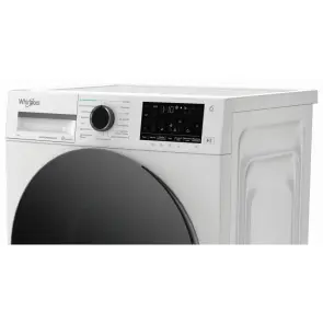 Стиральная машина Whirlpool фронтальная, 7кг, 1200, A, 49.6см, дисплей, пара, инвертор, черный люк, белый №7