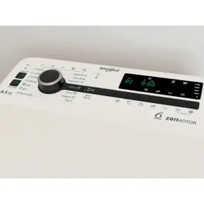 Стиральная машина Whirlpool вертикальная, 6,5кг, 1200, С, 60см, дисплей, инвертор, белый №8