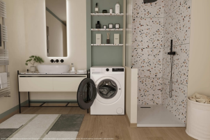 Прально-сушильна машина Candy ProWash&Dry 300 фронтальна, 9(6)кг, 1400, A, 54.8см, дисплей, пара, інвертор, люк чорний, білий №6